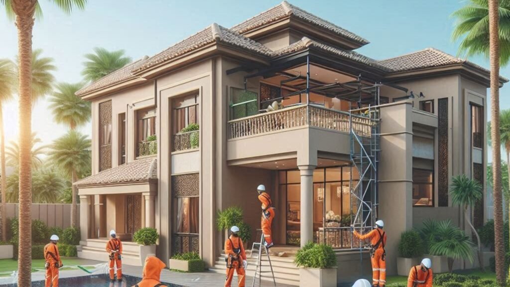men maintaining a house in dubai